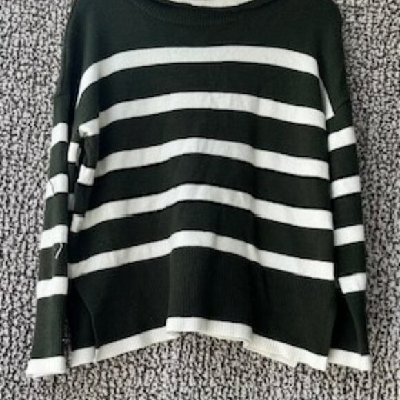 LUXE BY TRICOT Striped Long Sleeve Turtleneck Sweater - Picture 2 of 8